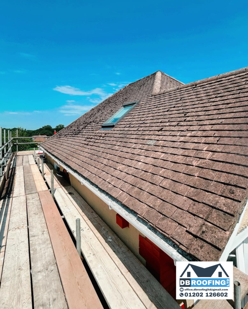 Roof underlay replacement during pitched roofing work in Dorset